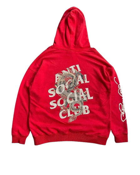 2018 Ed Hardy x Anti Social Social Club "Dragon" swaroski hoodie