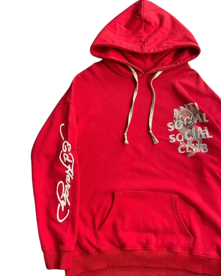 2018 Ed Hardy x Anti Social Social Club "Dragon" swaroski hoodie - Image 3