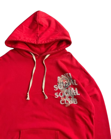 2018 Ed Hardy x Anti Social Social Club "Dragon" swaroski hoodie - Image 4